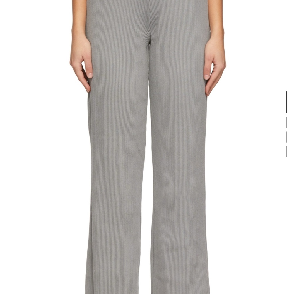 Vince Women's Wide Leg Gray Ribbed Pants